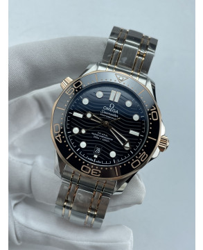 (준비완료/특급배송)NO.3642/VS공장 오메가Seamaster Diver 300M SS/RG VSF 1:1 Best Edition Black Ceramic Black Dial on SS/RG Bracelet VS8800 Super Clone V4